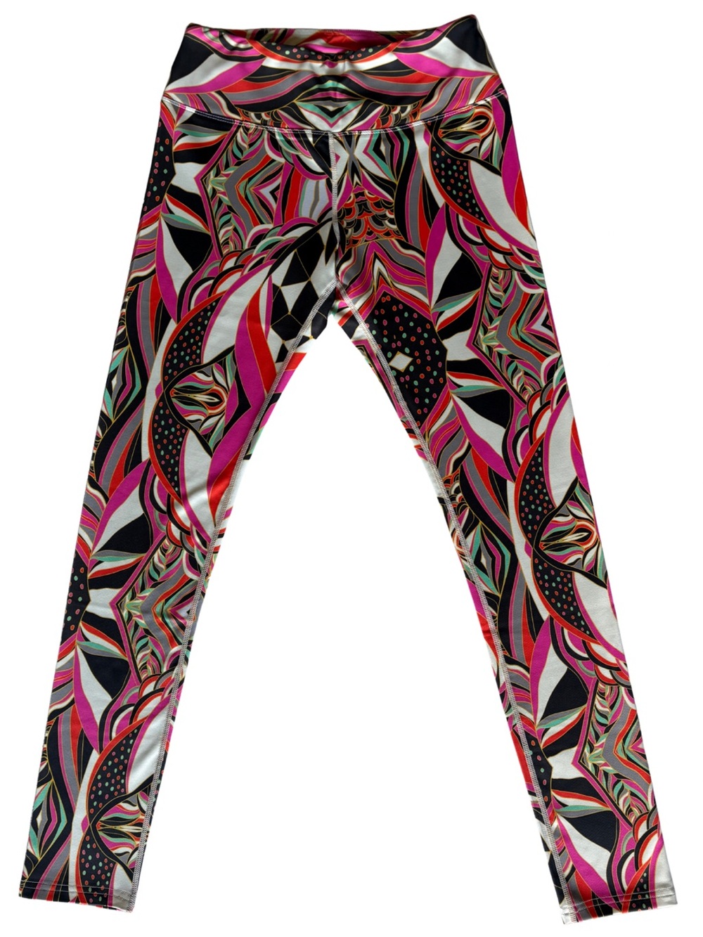 Atasan Activewear Leggings NWT Colorful Abstract Print High Rise Size L - Picture 1 of 7